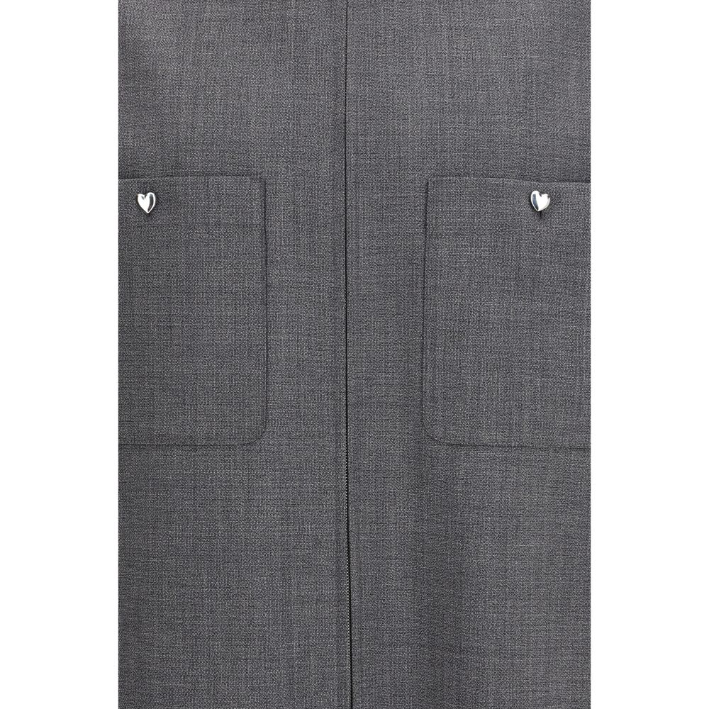 Valentino Gray Polyester Coat Valentino