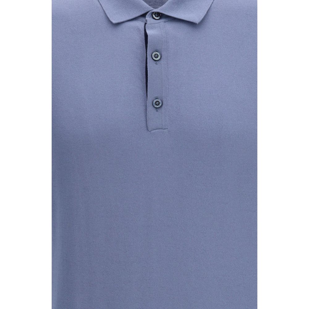 MooRER Blue Cotton Polo Shirt MooRER