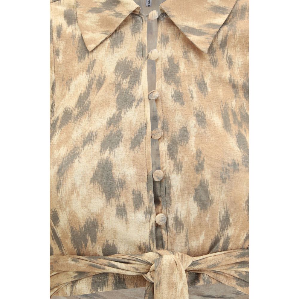 Ganni Beige Recycled Polyester Blouse Ganni