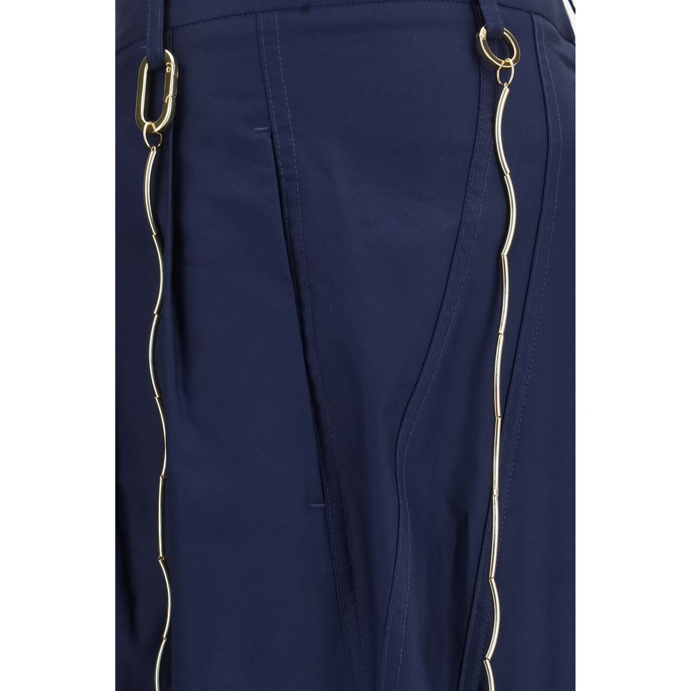 Darkpark Blue Cotton Casual Pants Darkpark
