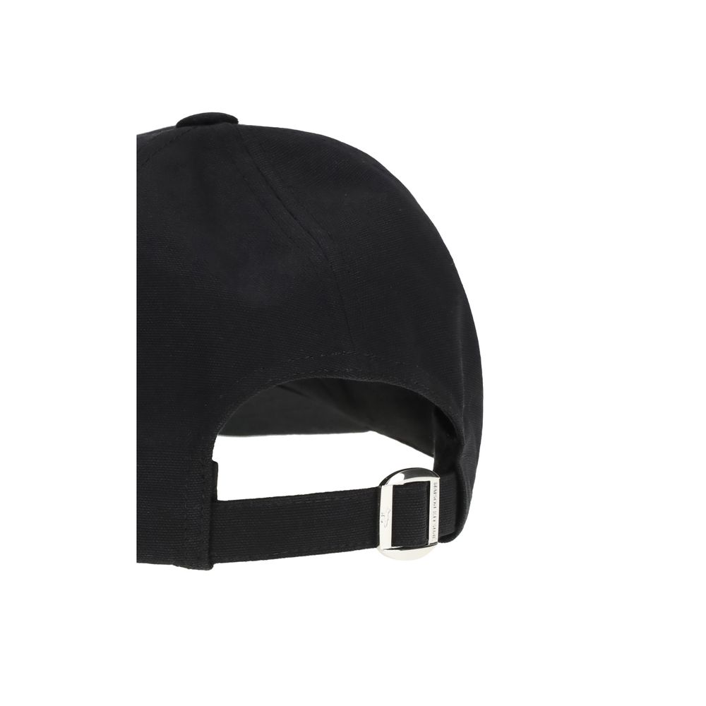 Maison Kitsuné Black Cotton Cap Baseball Hat