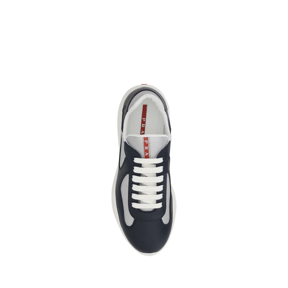 Prada Blue Calf Leather Bos Taurus Athletic Sneakers Prada