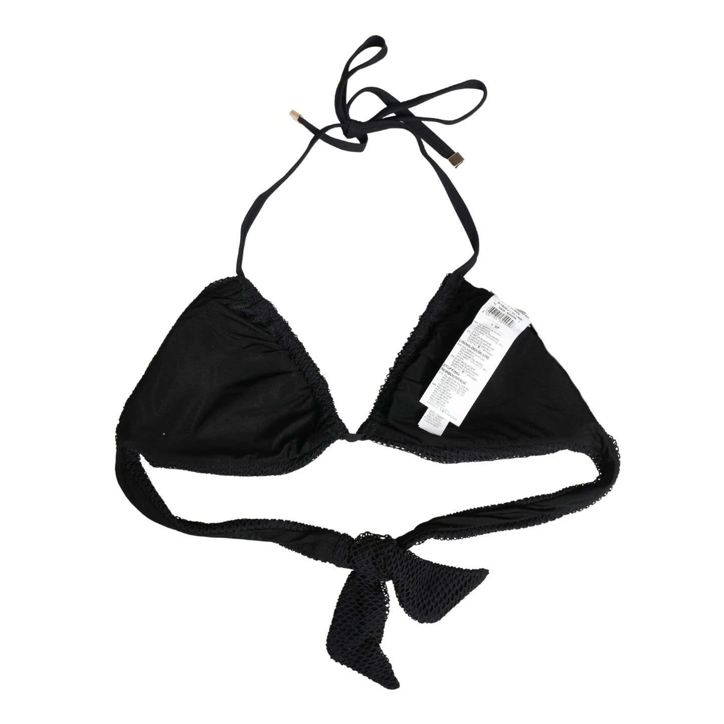 Dolce & Gabbana Black Padded Triangle Halter Bikini Top Swimwear Dolce & Gabbana