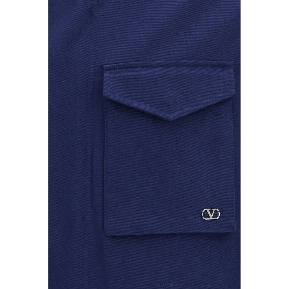 Valentino Blue Cotton Coat Valentino