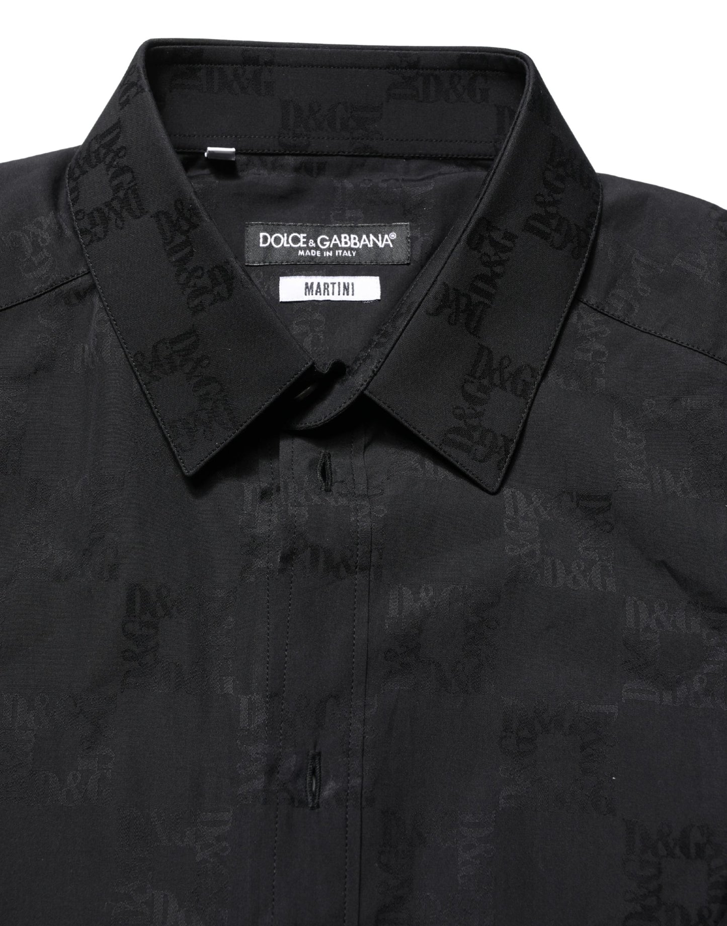 Dolce & Gabbana Black MARTINI Cotton Slim Dress Formal Shirt Dolce & Gabbana