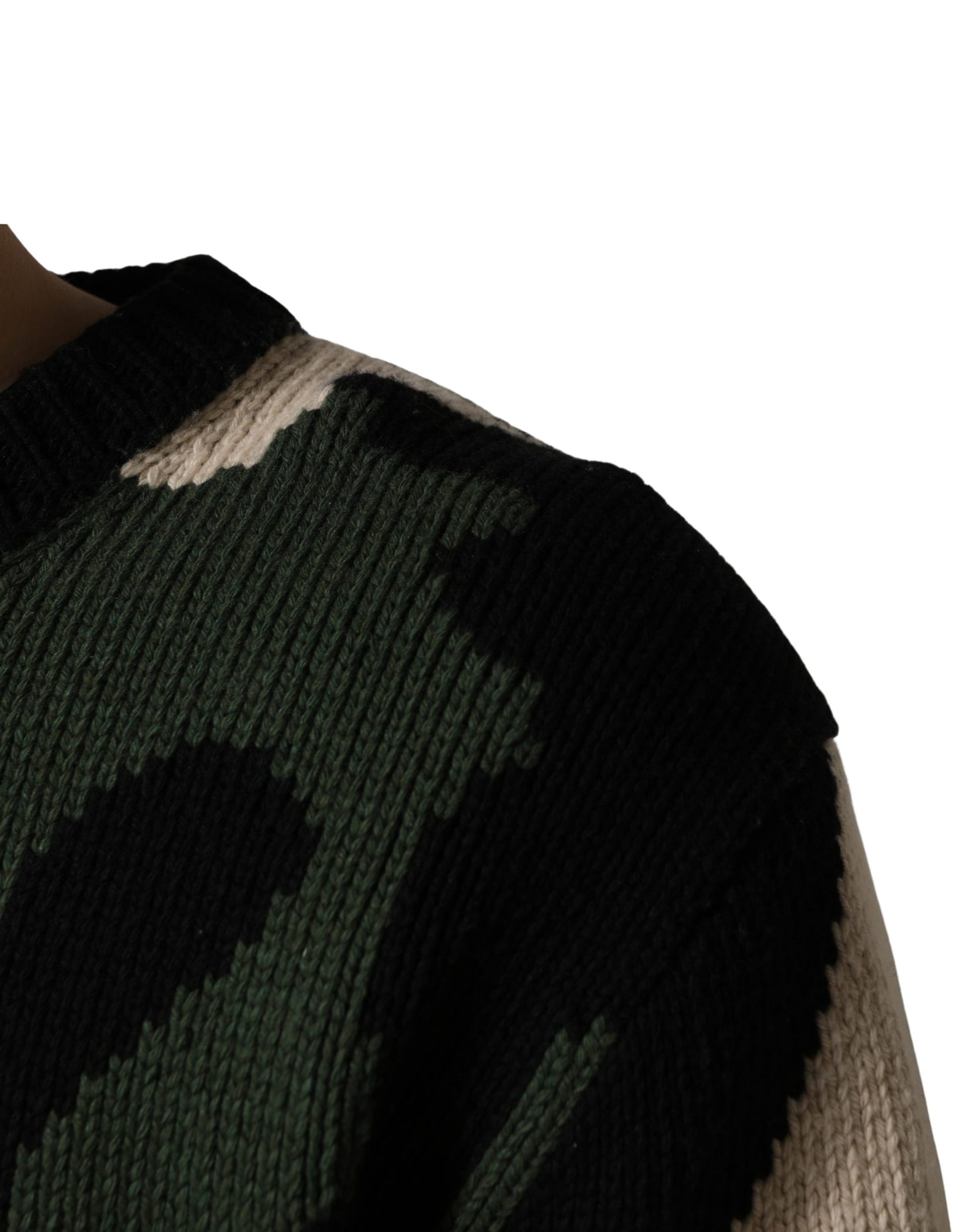 Dolce & Gabbana Multicolor Intarsia Knit Camouflage Pullover Sweater Dolce & Gabbana
