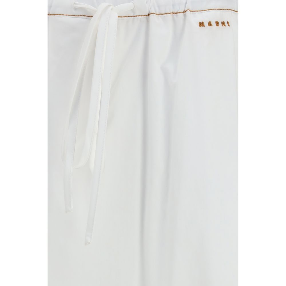 Marni White Cotton Casual Pants Marni
