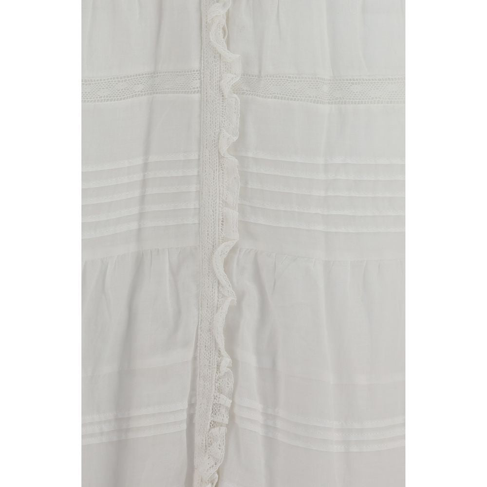 Marant Etoile White Cotton Casual Dress Marant Etoile