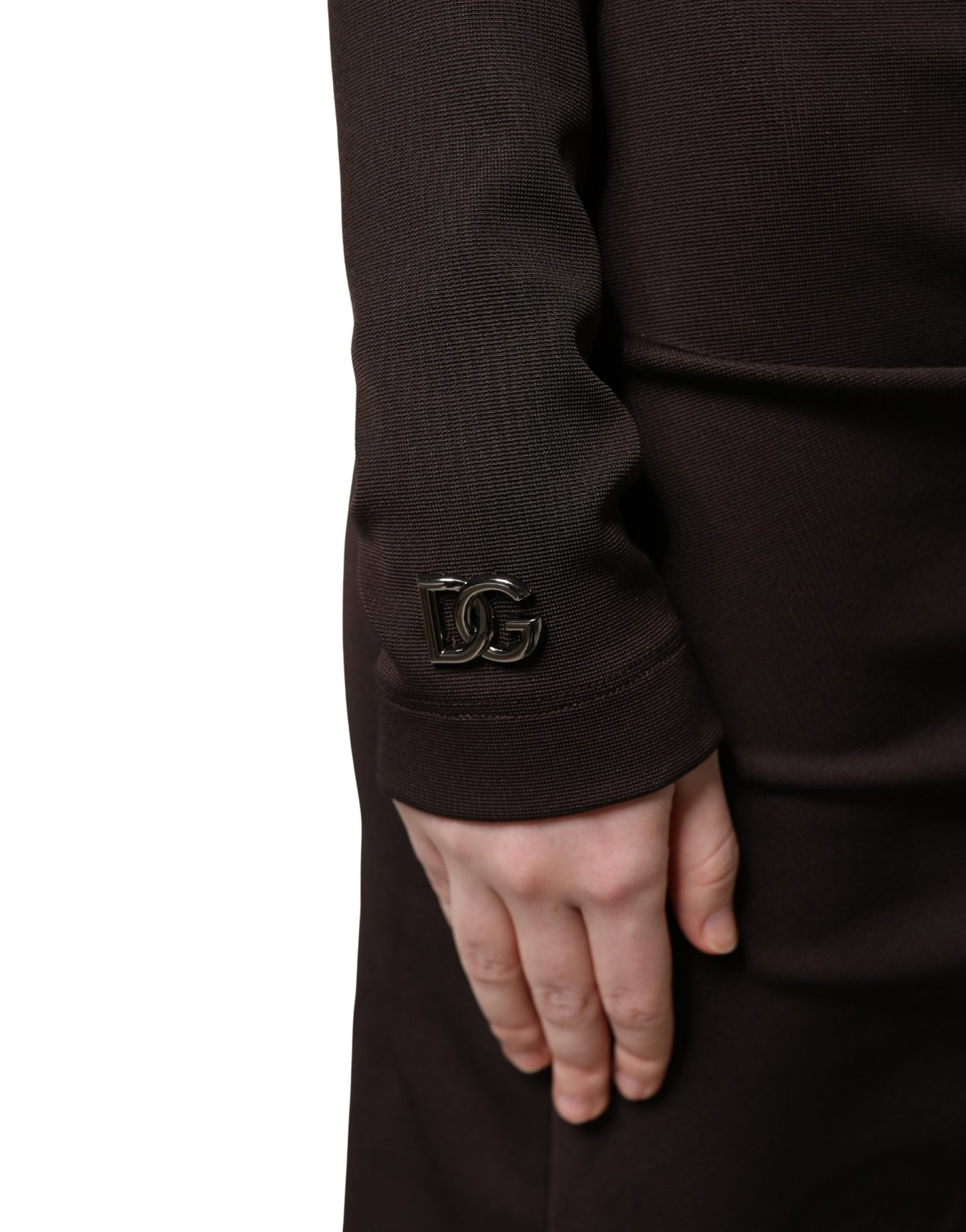 Dolce & Gabbana Brown Turtleneck Jersey Long Maxi Dress Dolce & Gabbana