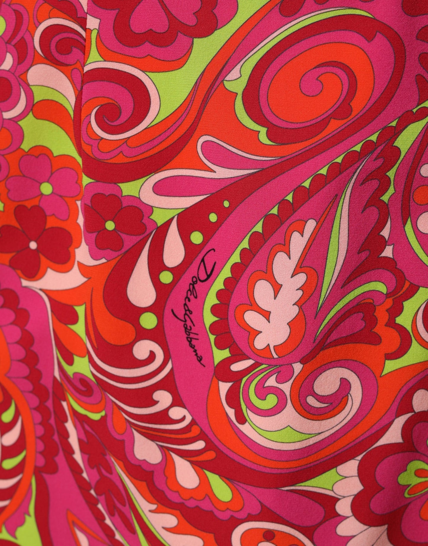 Dolce & Gabbana Red Paisley Floral Print Sheath Midi Dress Dolce & Gabbana