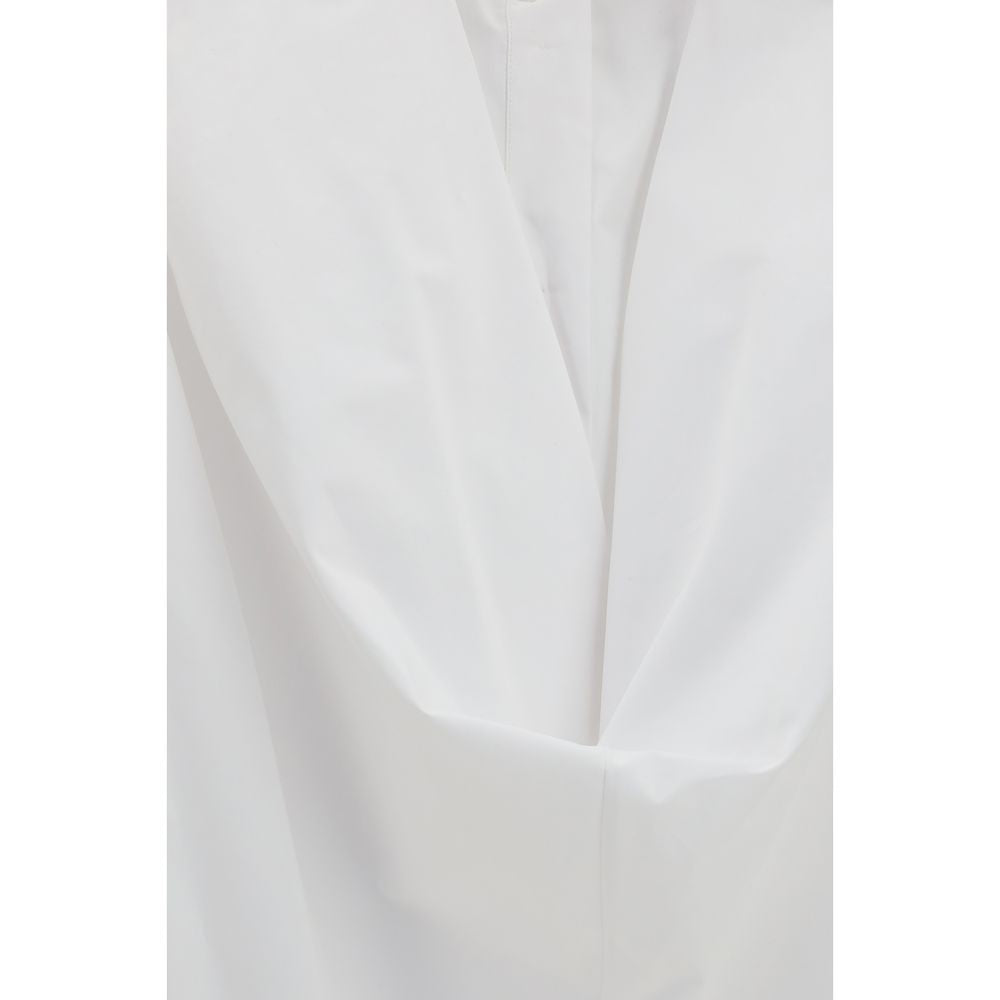 Balenciaga White Cotton Casual Dress Balenciaga