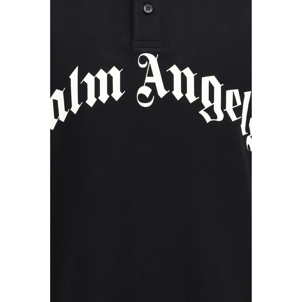 Palm Angels Black Cotton Polo Shirt Palm Angels