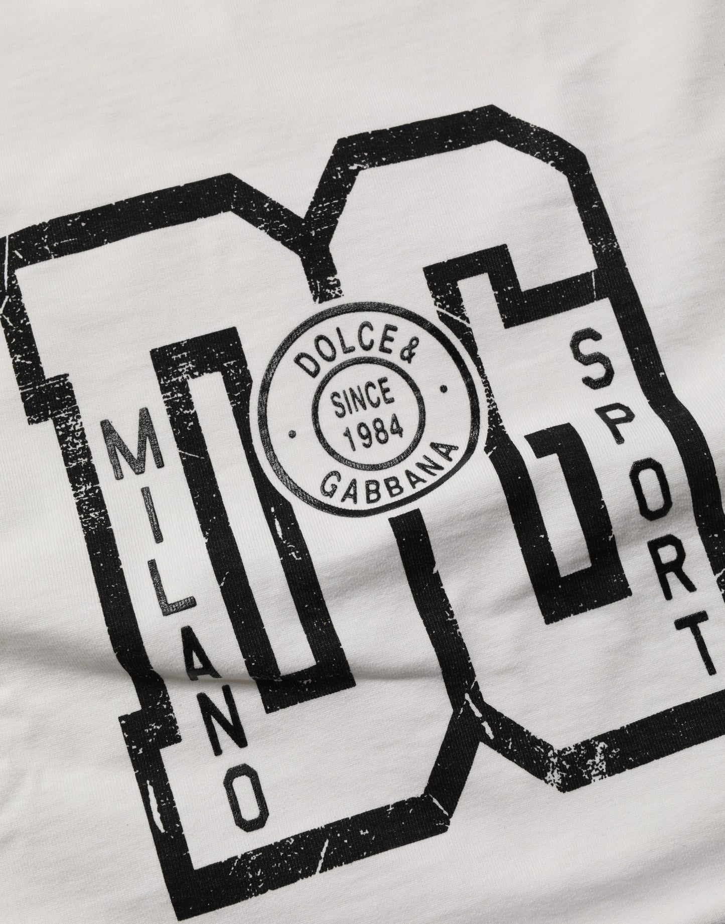 Dolce & Gabbana White Cotton DG Logo Print Cropped Jersey Top Dolce & Gabbana
