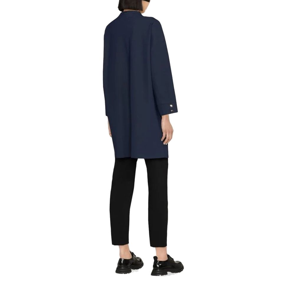 Herno Blue Elastane Coat Herno