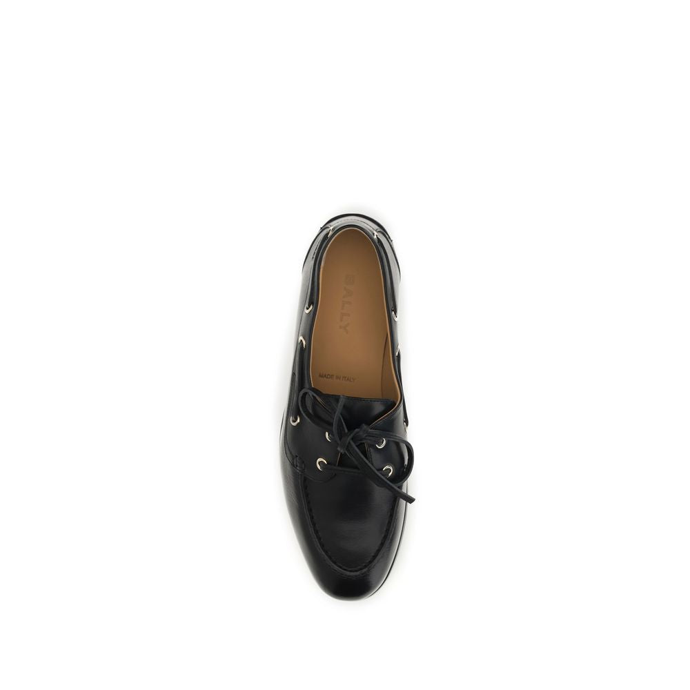 Bally Black Calf Leather Bos Taurus Slip-On Loafers Bally