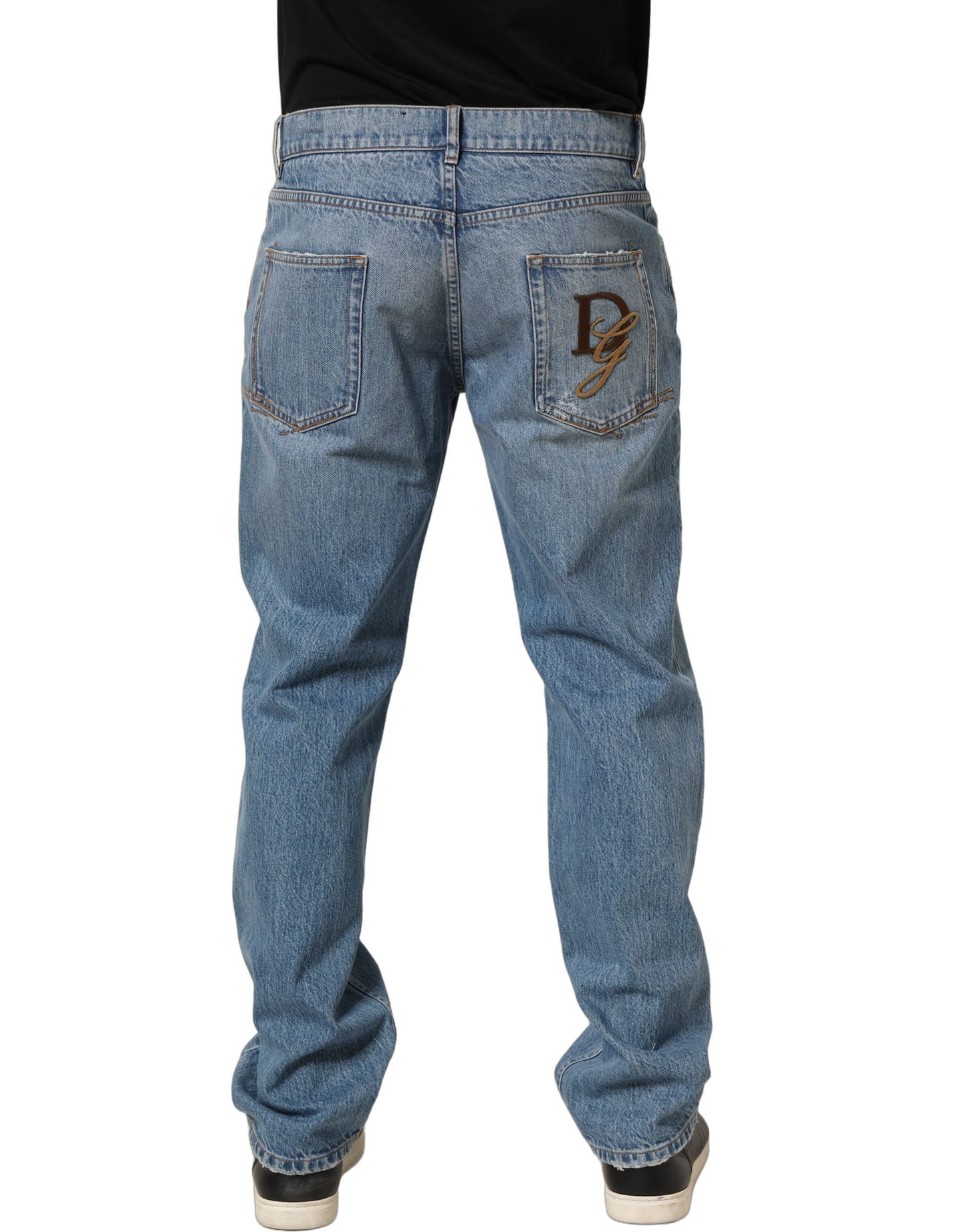 Dolce & Gabbana Light Blue Washed MidWaist Classic Denim Jeans Dolce & Gabbana