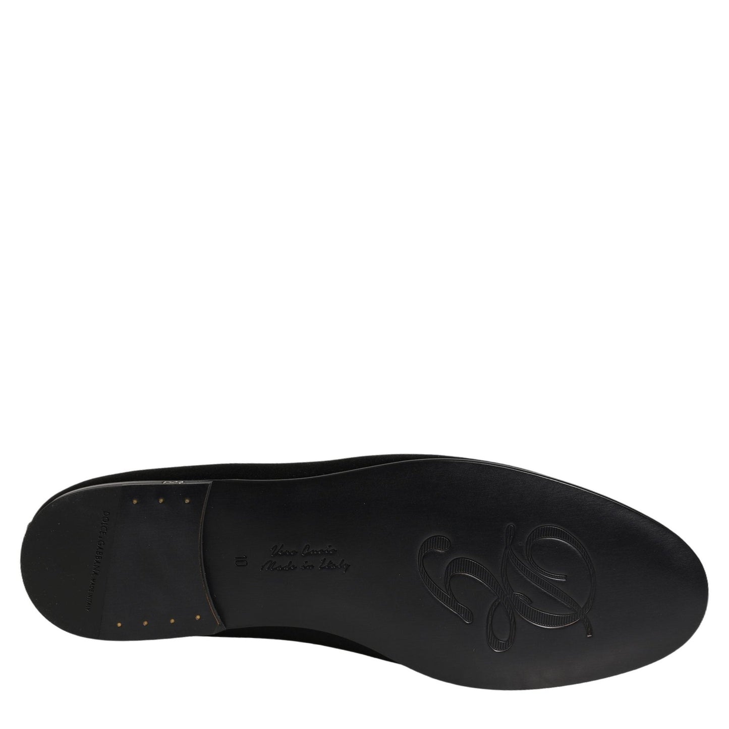 Dolce & Gabbana Black Satin Logo Slip On Flats Loafers Shoes Dolce & Gabbana