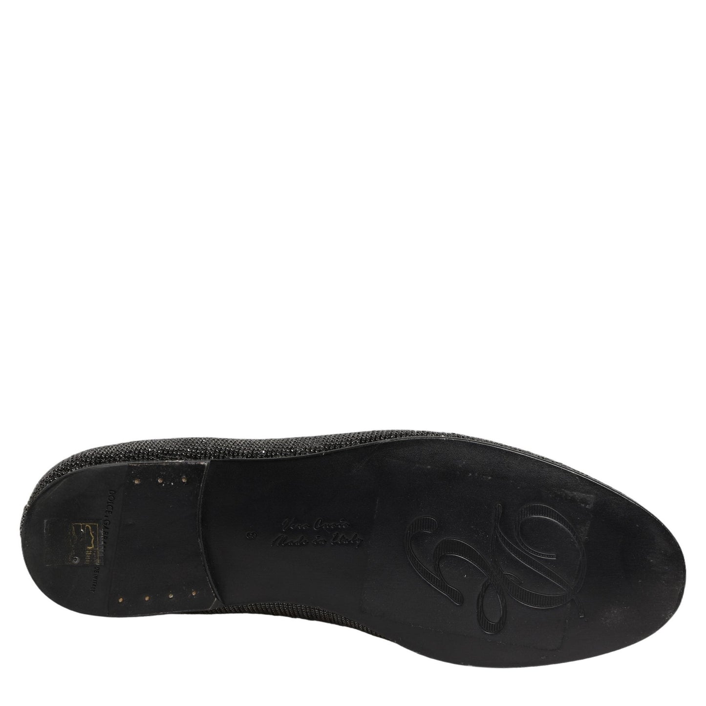 Dolce & Gabbana Black Crystal Embellished Men Loafers Shoes Dolce & Gabbana