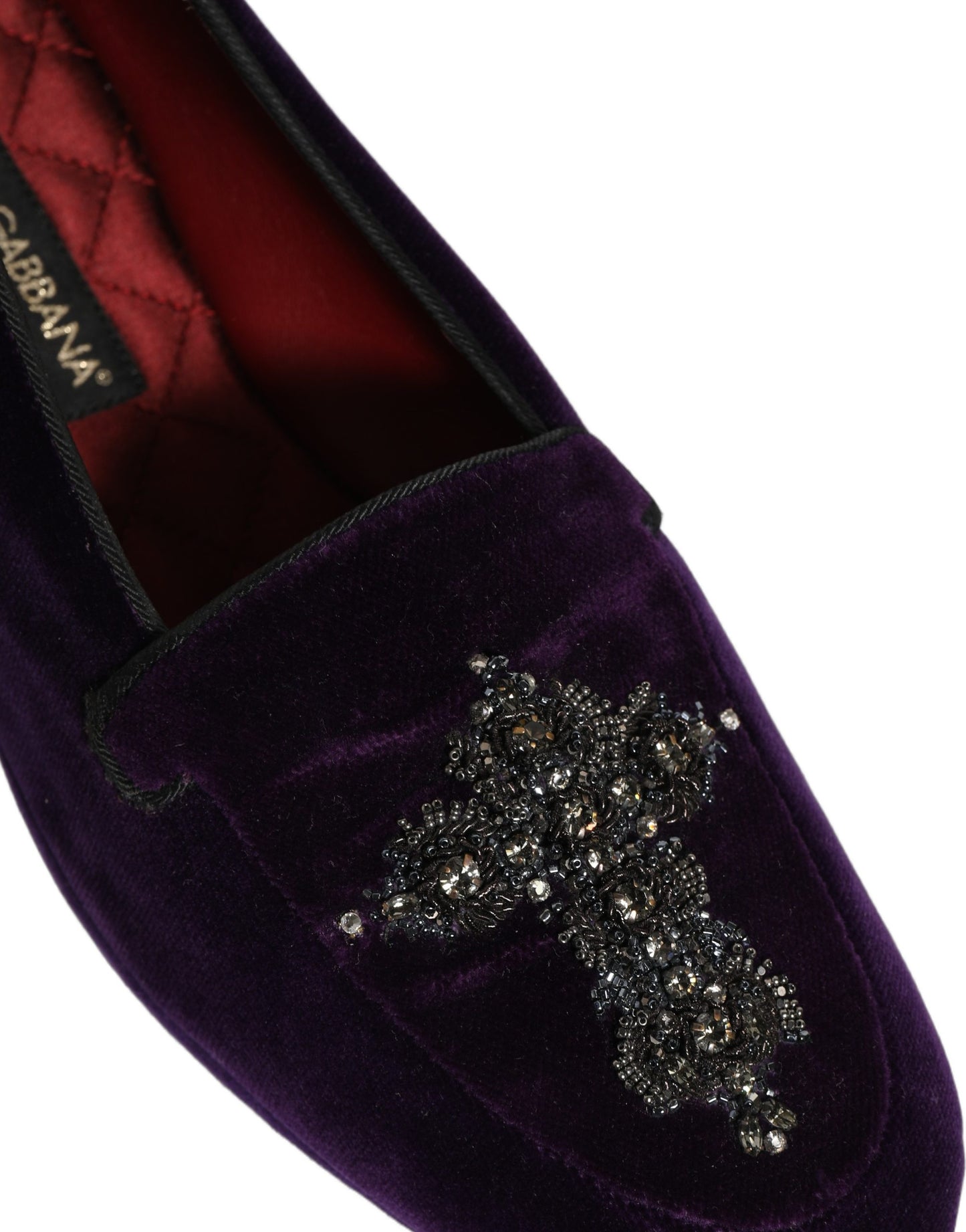 Dolce & Gabbana Violet Suede Embellished Dress Loafers Shoes Dolce & Gabbana