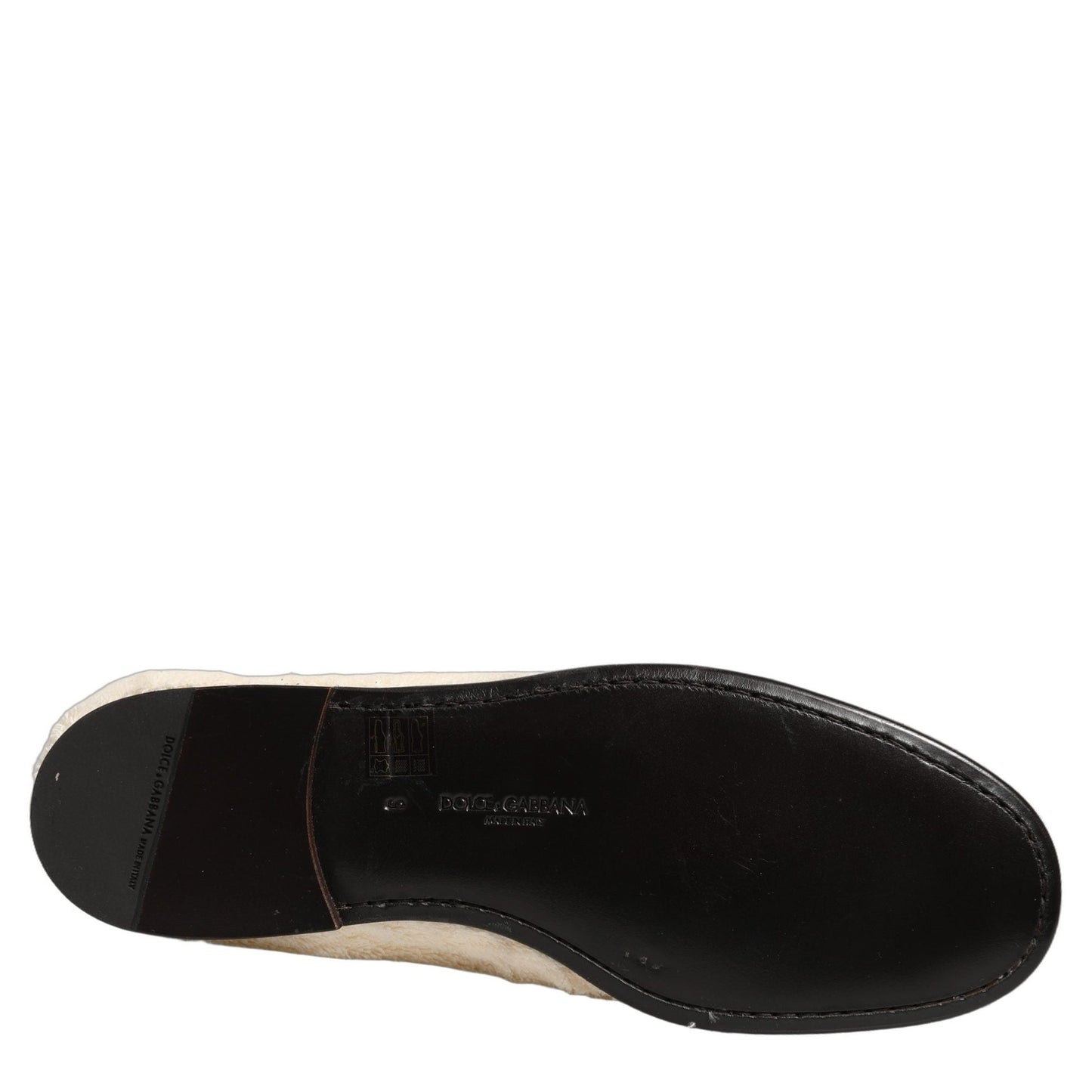 Dolce & Gabbana White Fur Shearling Men Dress Loafers Shoes Dolce & Gabbana