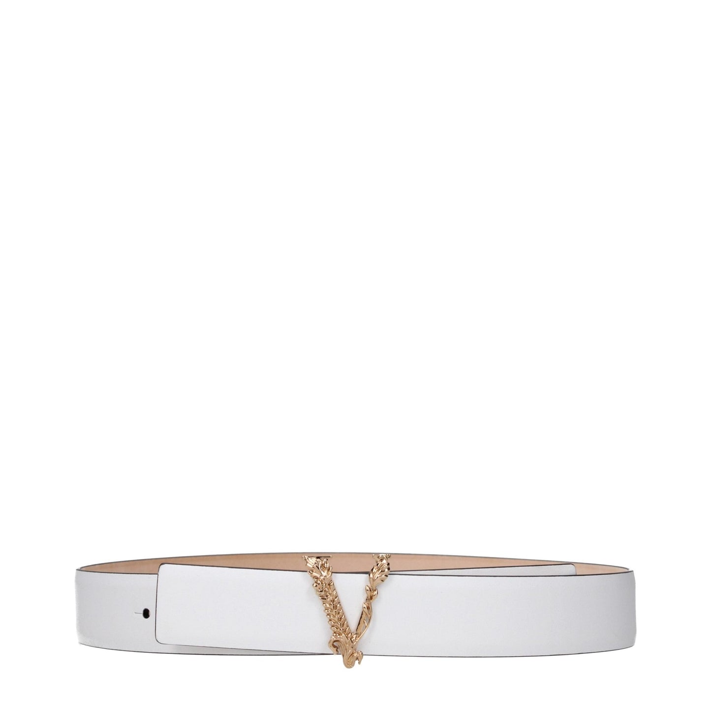 Versace White Leather Regular Belt Versace