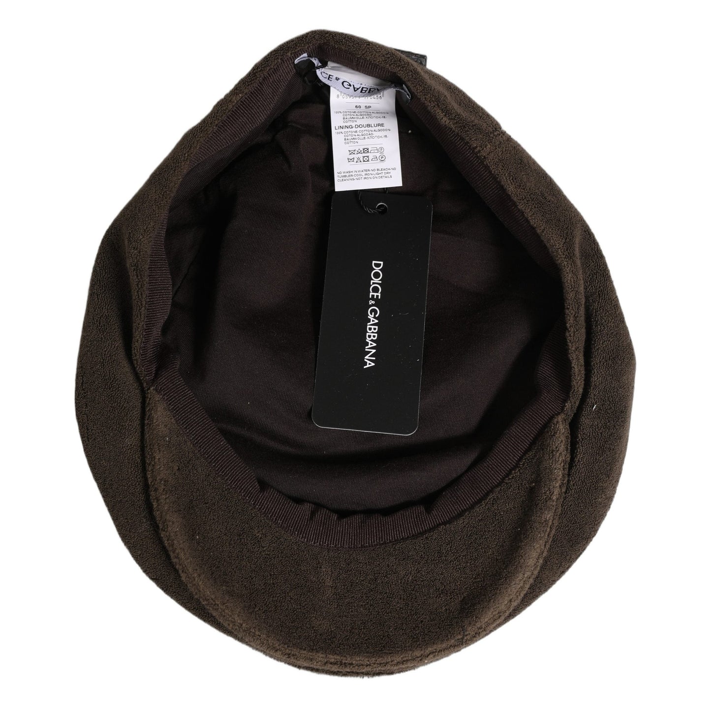 Dolce & Gabbana Men Brown Cotton Newsboy Cloth Capello Hat