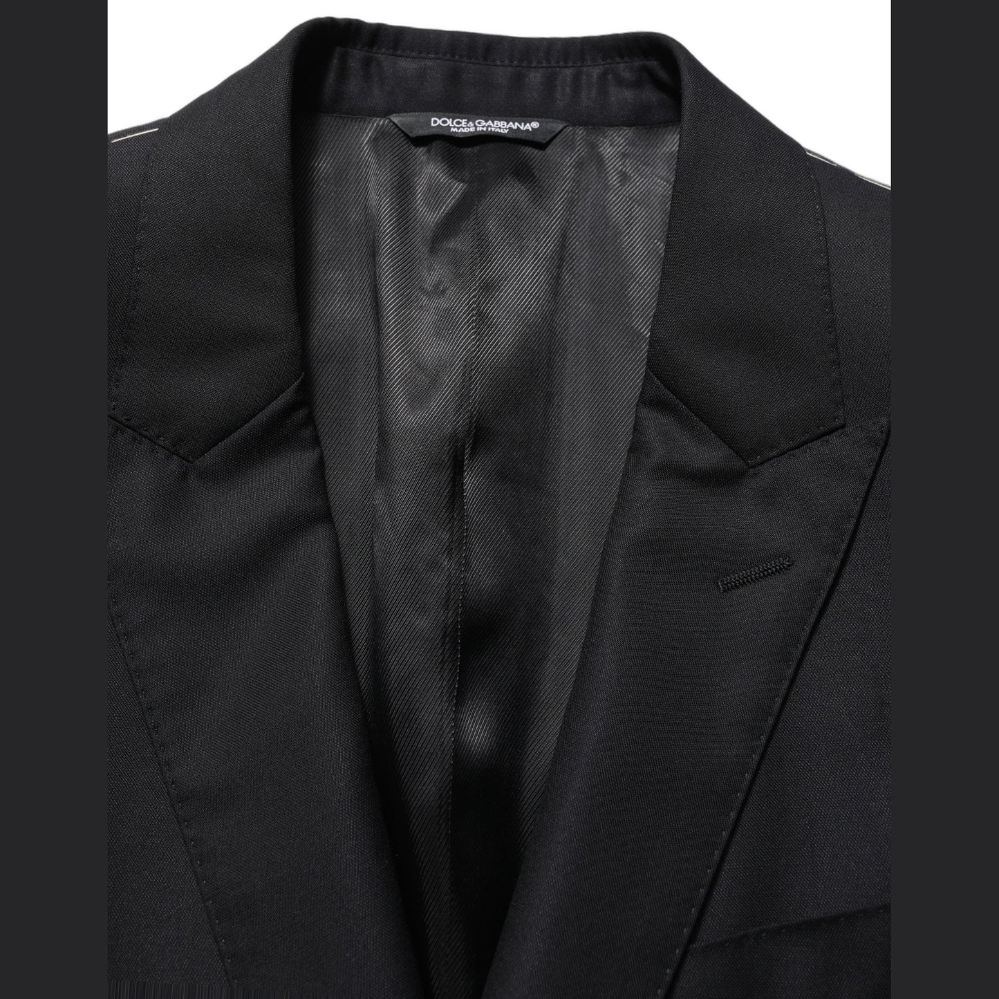 Dolce & Gabbana Black Wool Single Breasted Men Blazer Jacket