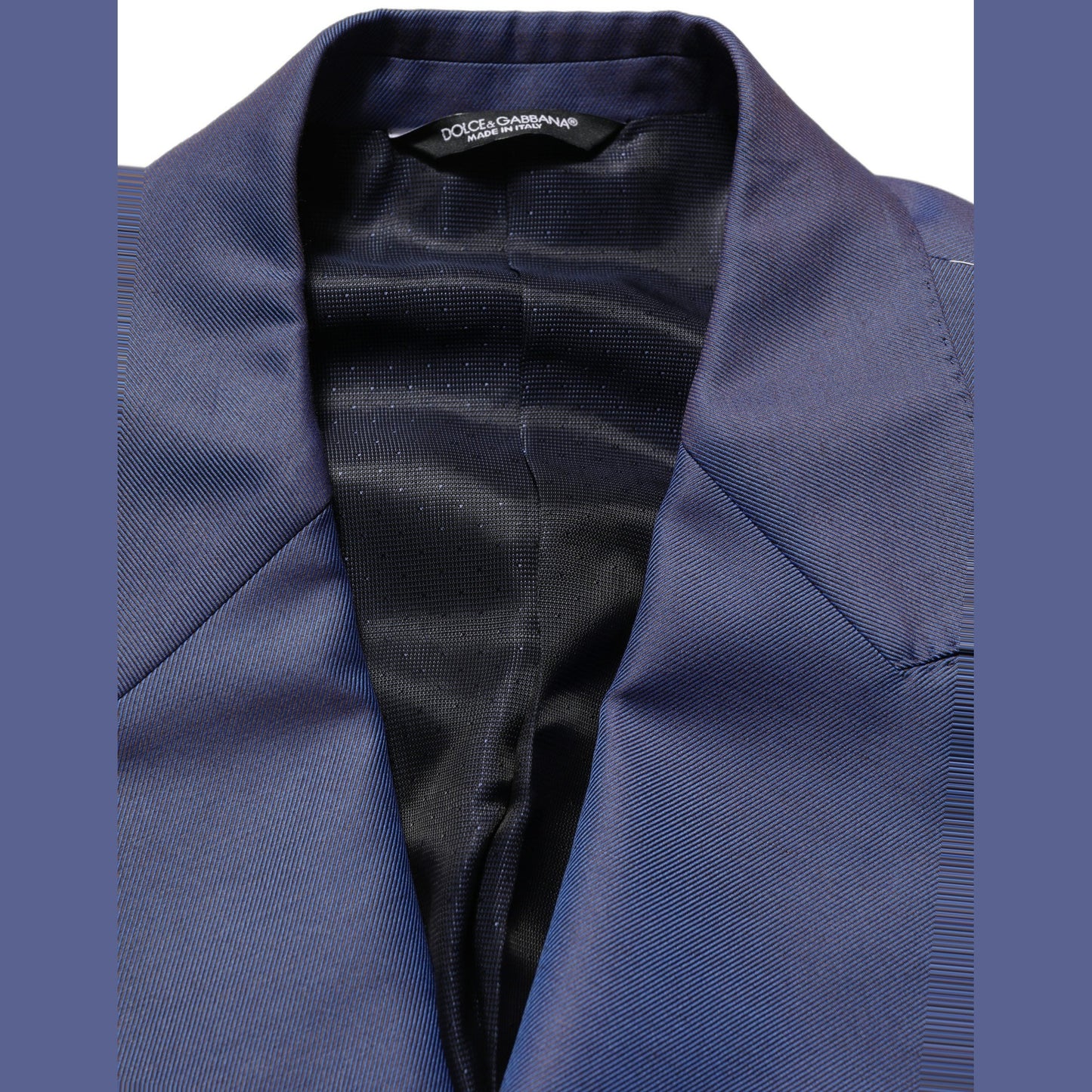 Dolce & Gabbana Blue Wool Double Breasted Men Blazer Jacket
