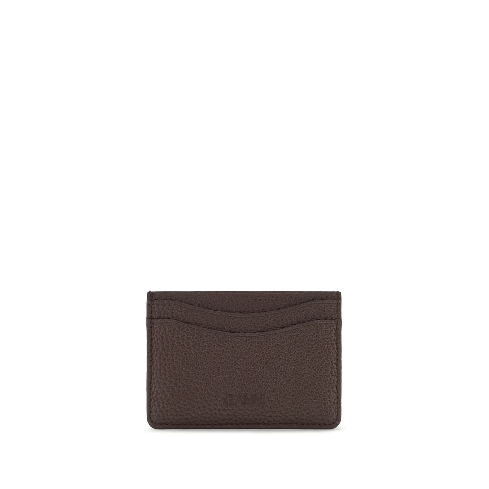 Ganni Brown Recycled Polyester Wallet Ganni