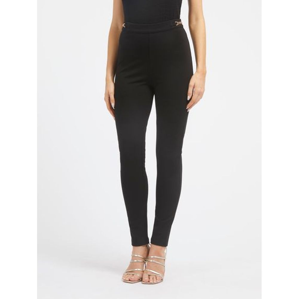 Guess Black Viscose Casual Pants Guess