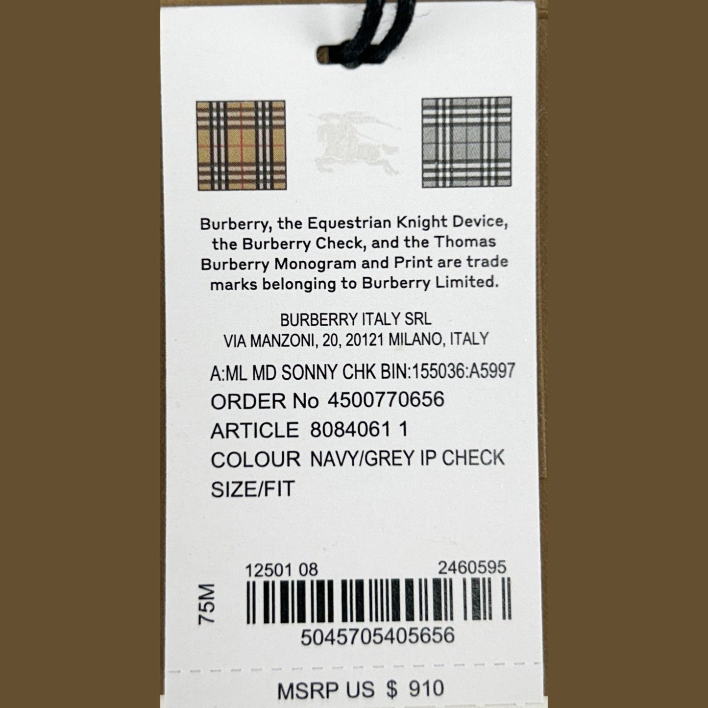 Burberry Medium Check Sonny Fanny Belt Bag