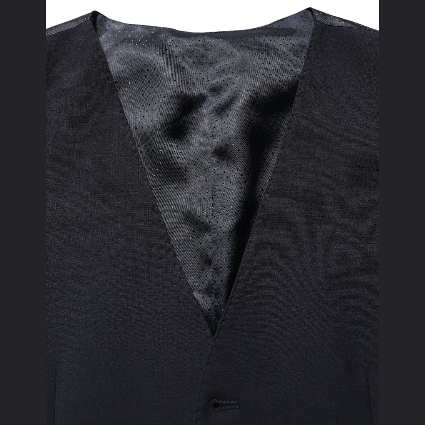 Dolce & Gabbana Black Wool Single Breasted Waistcoat Vest