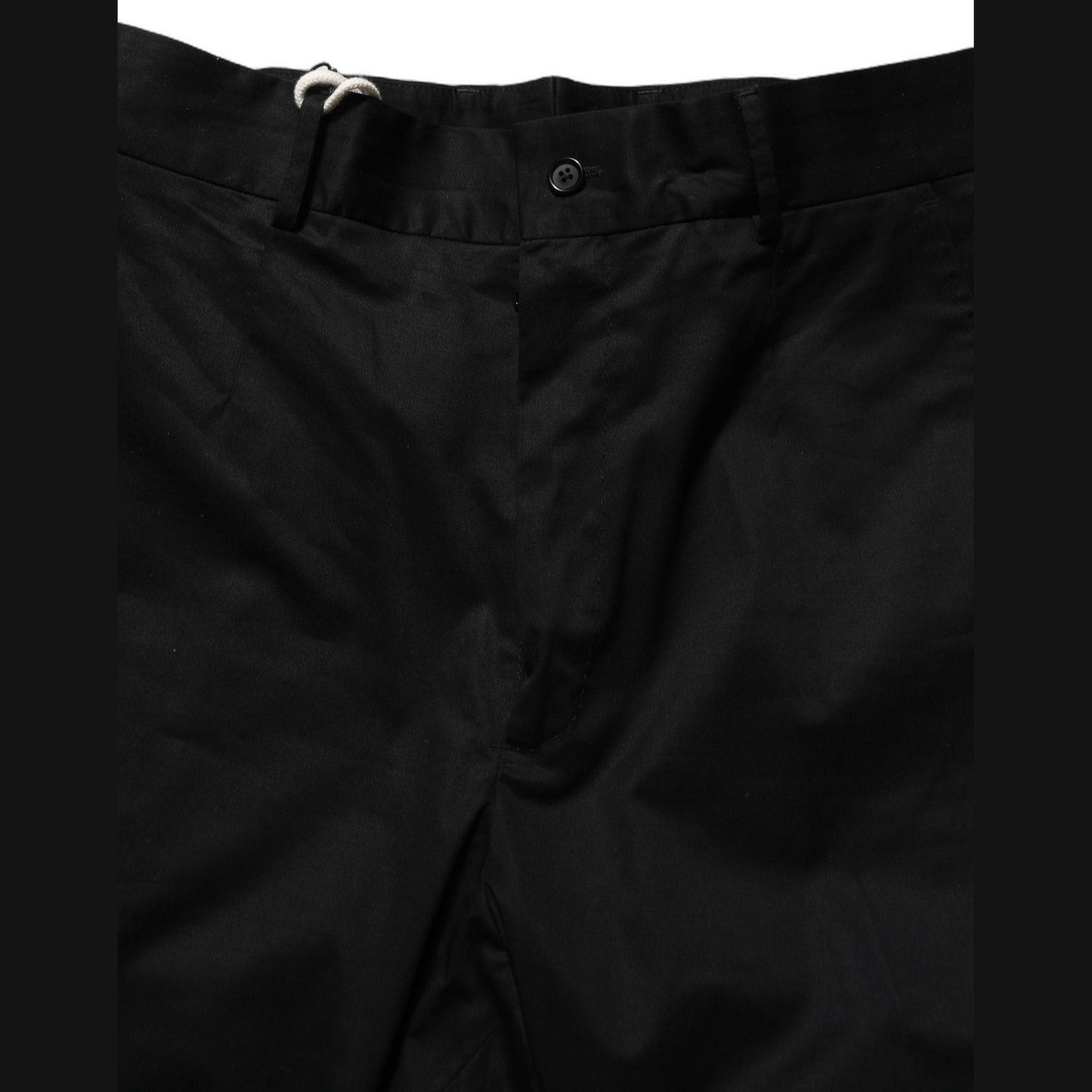 Dolce & Gabbana Black Cotton Tapered Leg Dress Trouser Pants