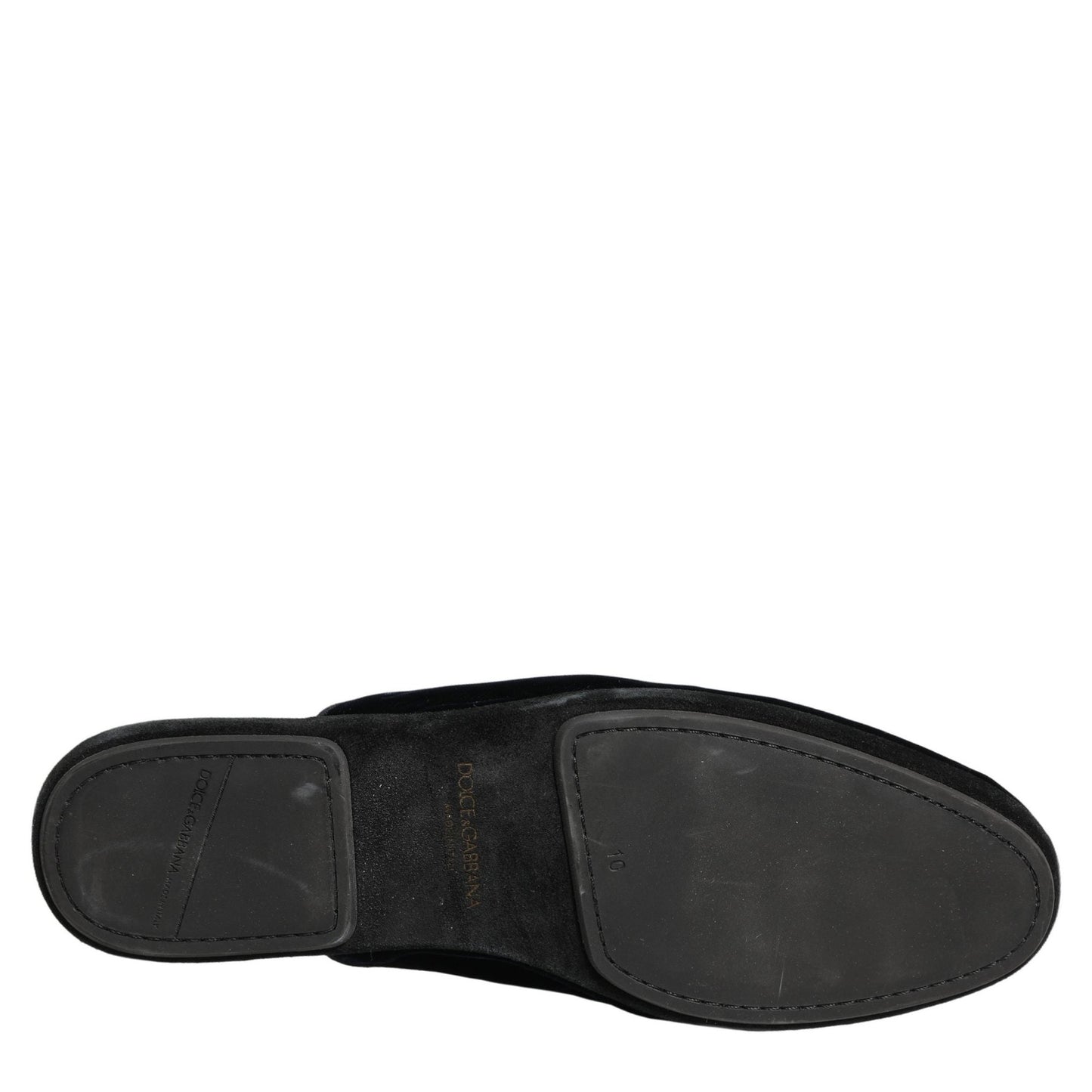 Dolce & Gabbana Dark Blue Suede Slides Flat Slipper Men Shoes Dolce & Gabbana
