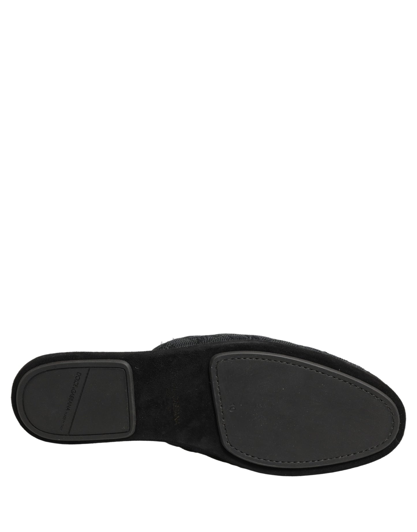 Dolce & Gabbana Black Floral Brocade Slides Slippers Shoes Dolce & Gabbana