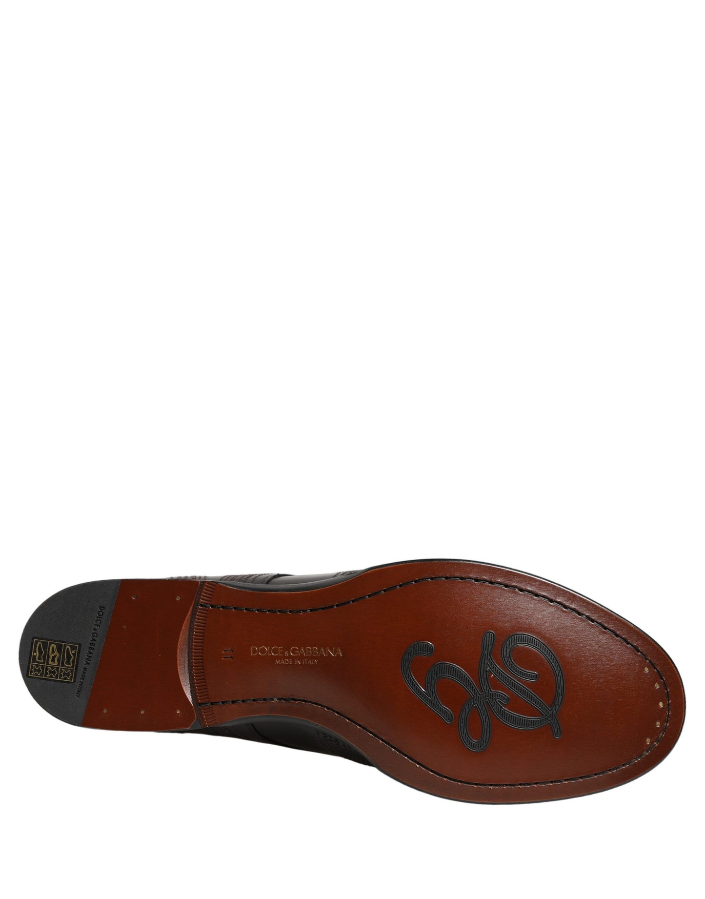 Dolce & Gabbana Black Embroidered Leather Derby Dress Shoes Dolce & Gabbana