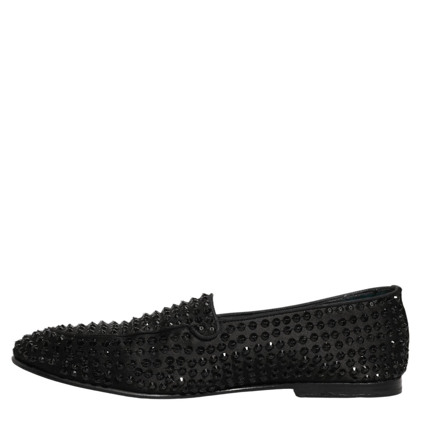 Dolce & Gabbana Black Rhinestone Embellished Loafers Shoes Dolce & Gabbana