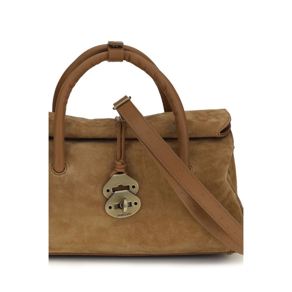 Zanellato Brown Calf Leather Bos Taurus Handbag Zanellato