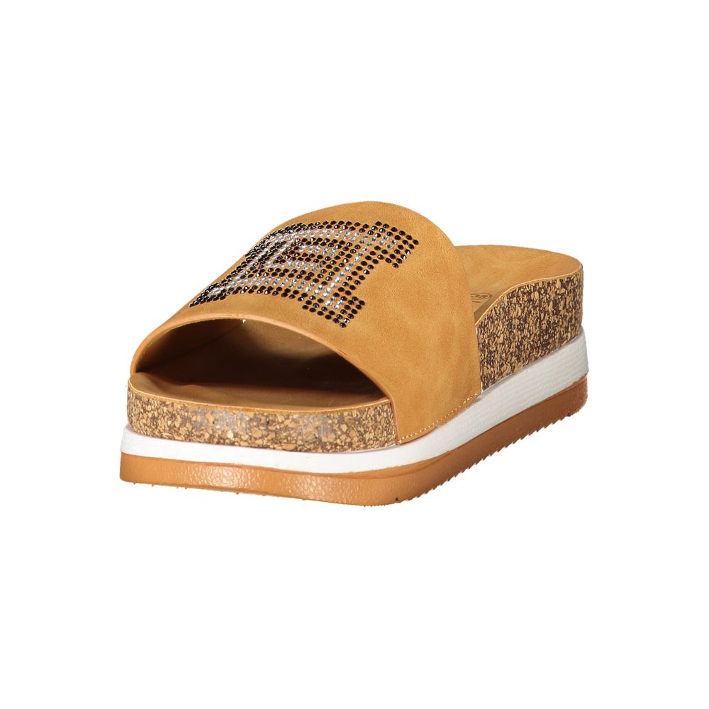 Laura Biagiotti Brown Polyurethane Women's Slipper Laura Biagiotti