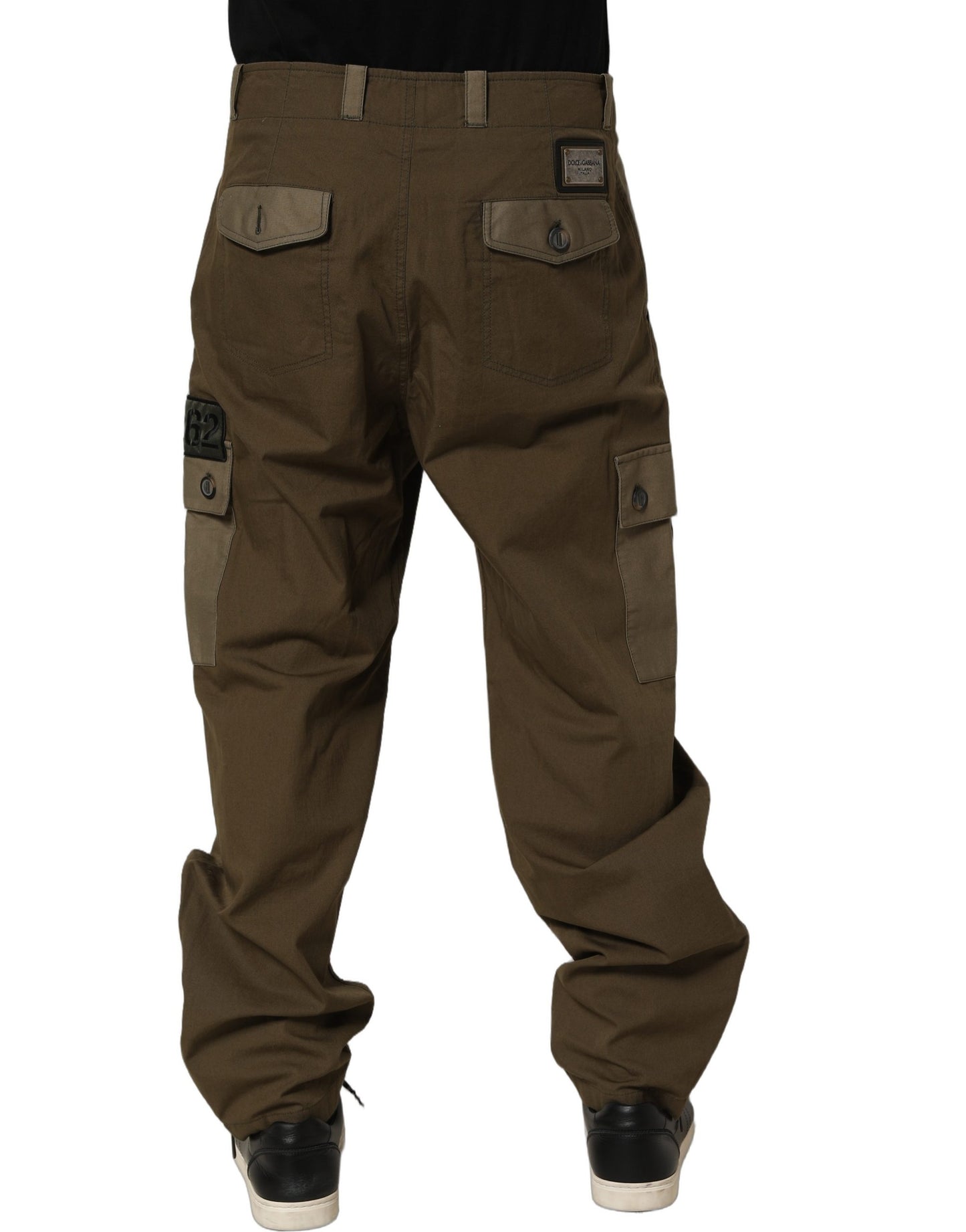 Dolce & Gabbana Brown Mid Waist Straight Cargo Trouser Pants Dolce & Gabbana