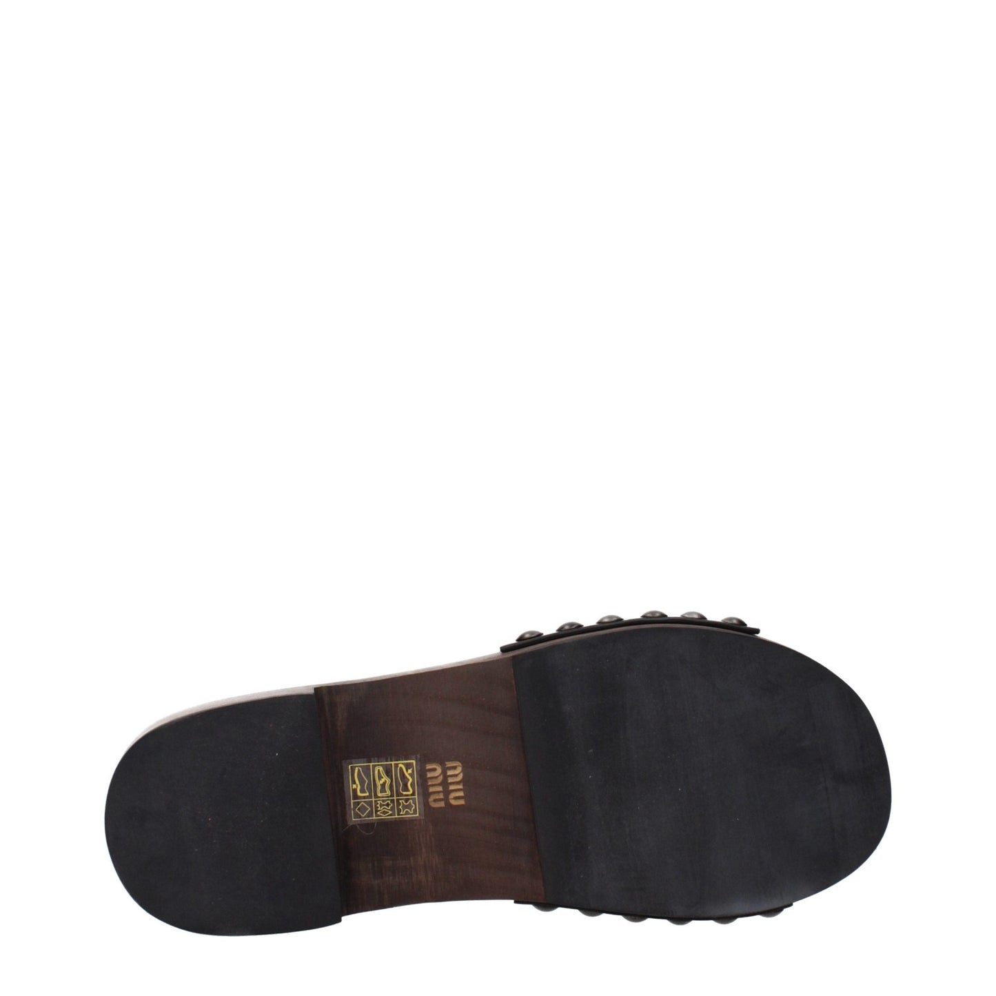 Miu Miu Black Leather Slippers Miu Miu