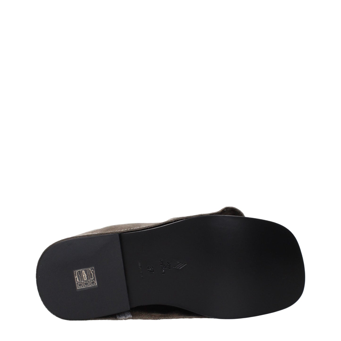 The Attico Gray Leather Slippers The Attico