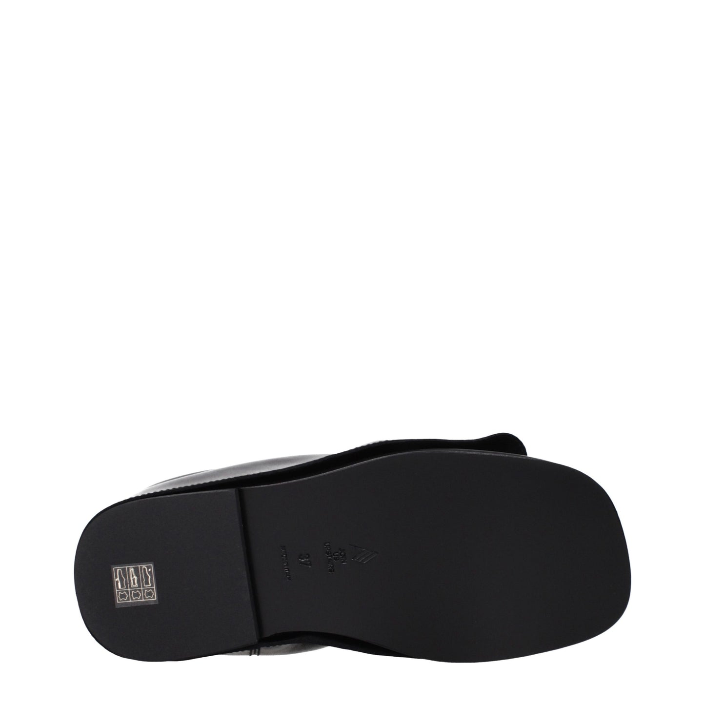 The Attico Black Leather Slippers The Attico