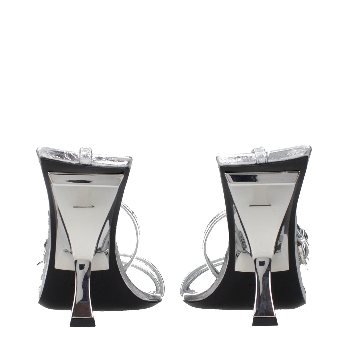 The Attico Gray Leather Stiletto Heel Sandals The Attico