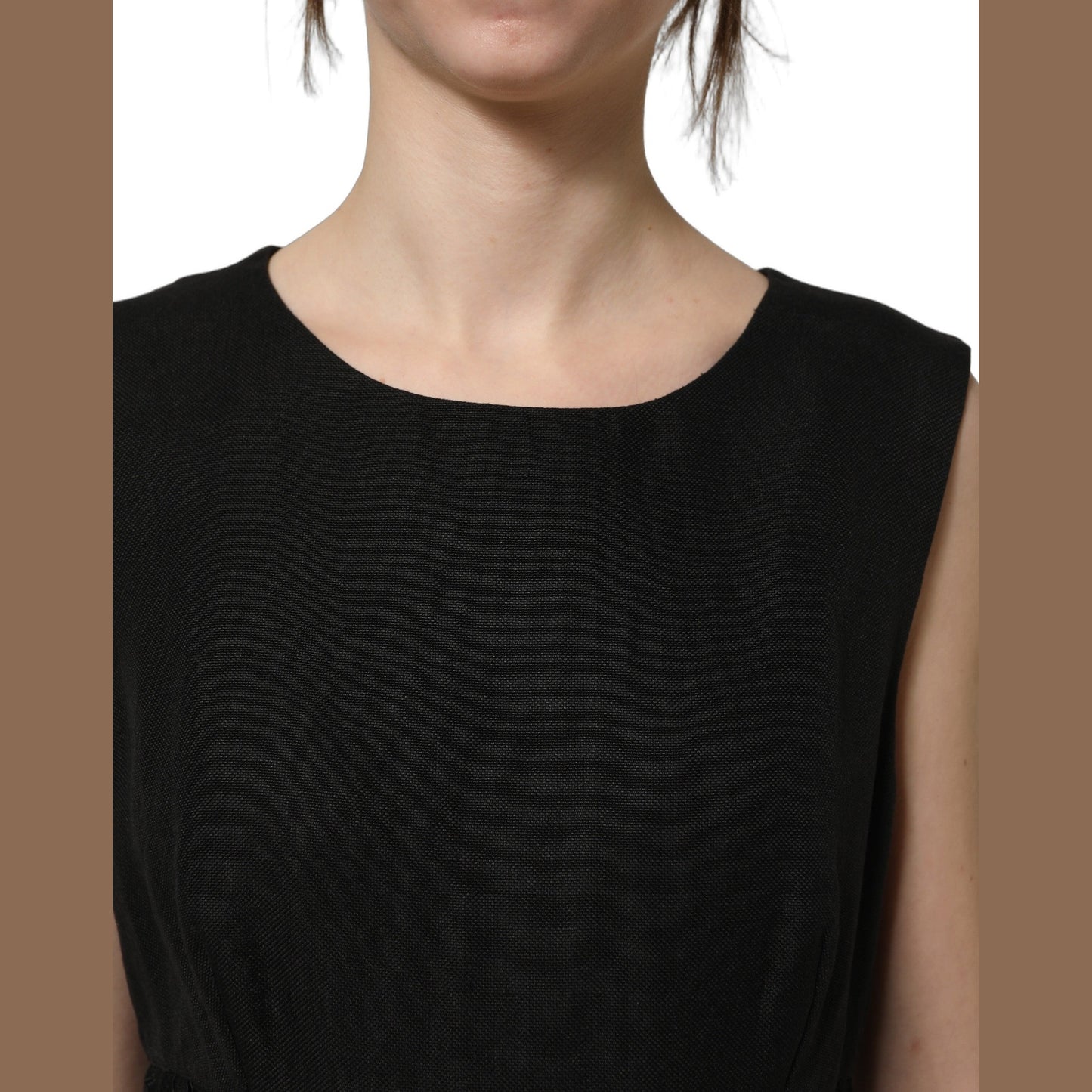 Dolce & Gabbana Black Floral Lace Sleeveless Shift Dress Dolce & Gabbana