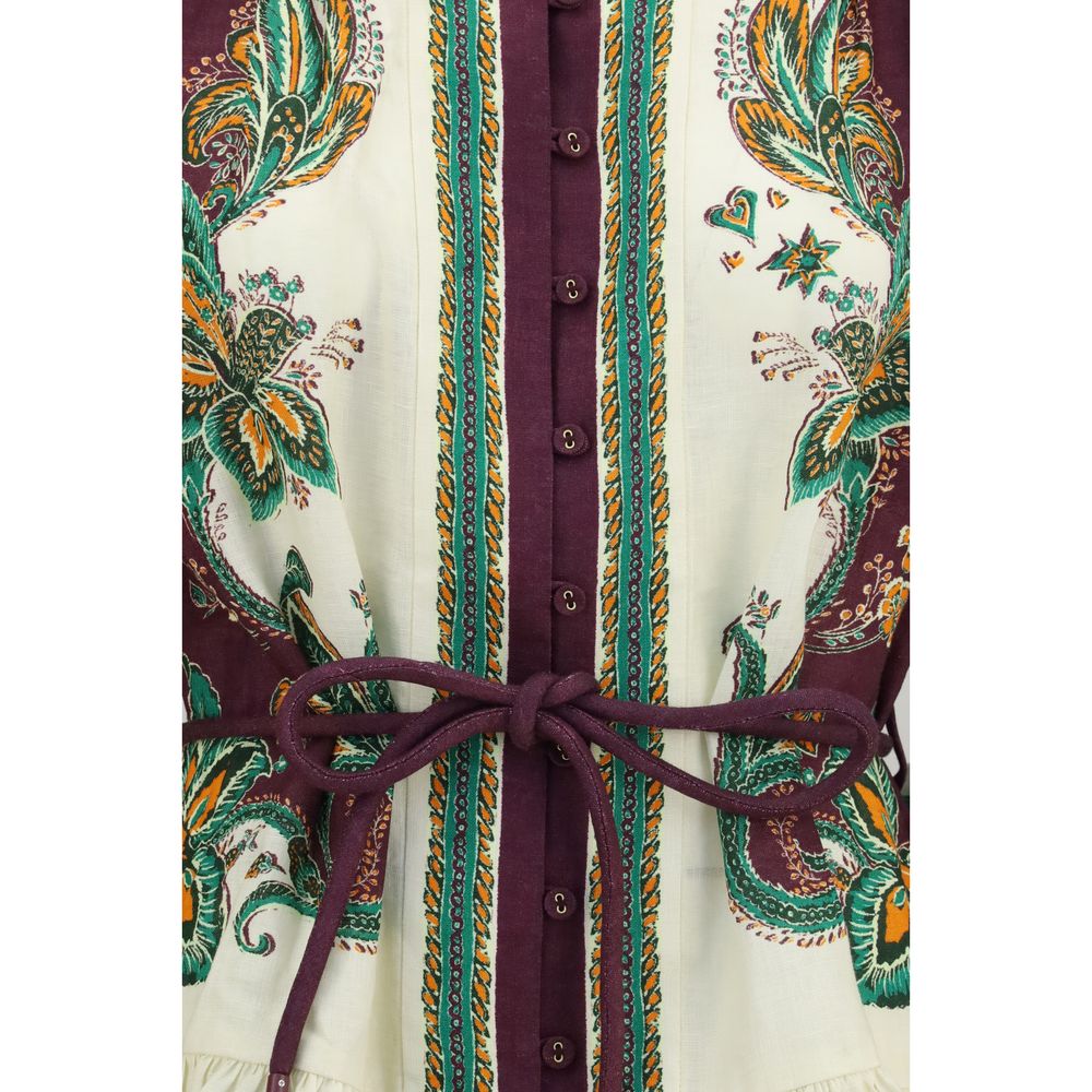 Alemais Multicolor Linen Casual Dress Alemais