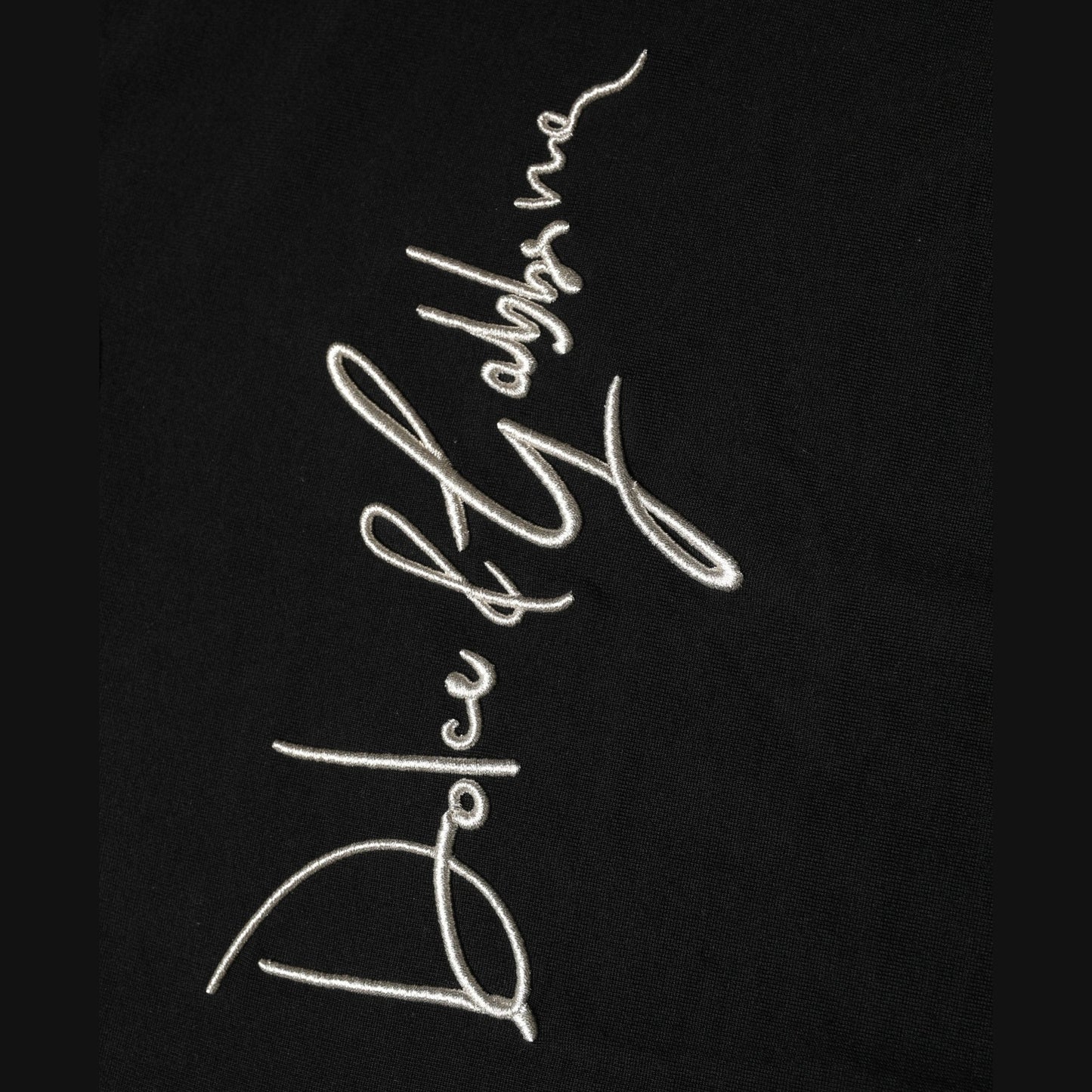 Dolce & Gabbana Black embroidered Logo Crew Neck Pullover Sweater