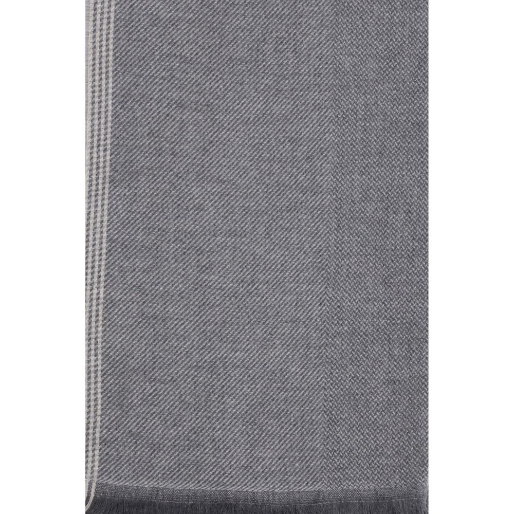 Brunello Cucinelli Gray Cashmere Scarf Brunello Cucinelli