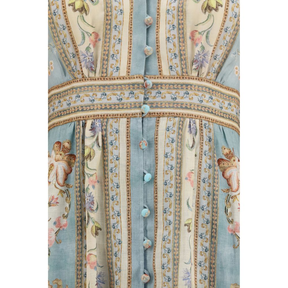 Zimmermann Multicolor Linen Casual Dress Zimmermann
