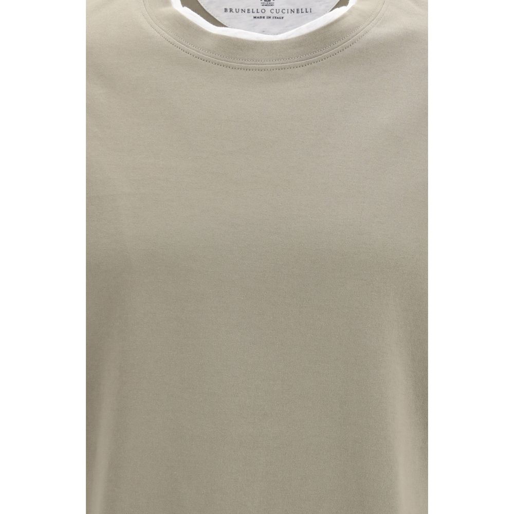 Brunello Cucinelli Bicolor Cotton T-Shirt Brunello Cucinelli